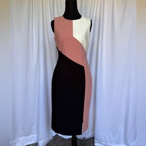 White House Black Market Color Block Midi Dress